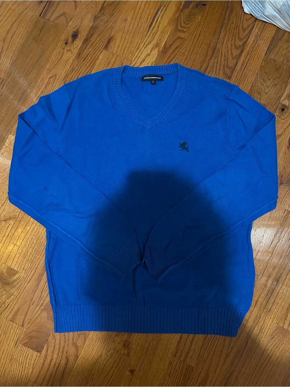Express Men's V-Neck Sweater in Cobalt Blue